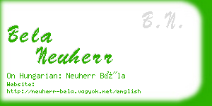 bela neuherr business card